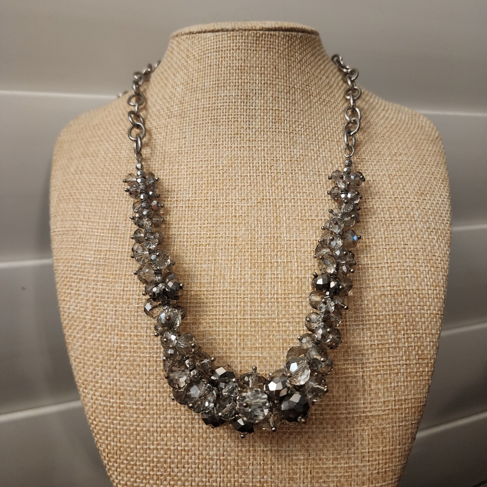 Simply Vera Vera Wang Faceted Crystal Statement Necklace Gray Cha Cha Beaded